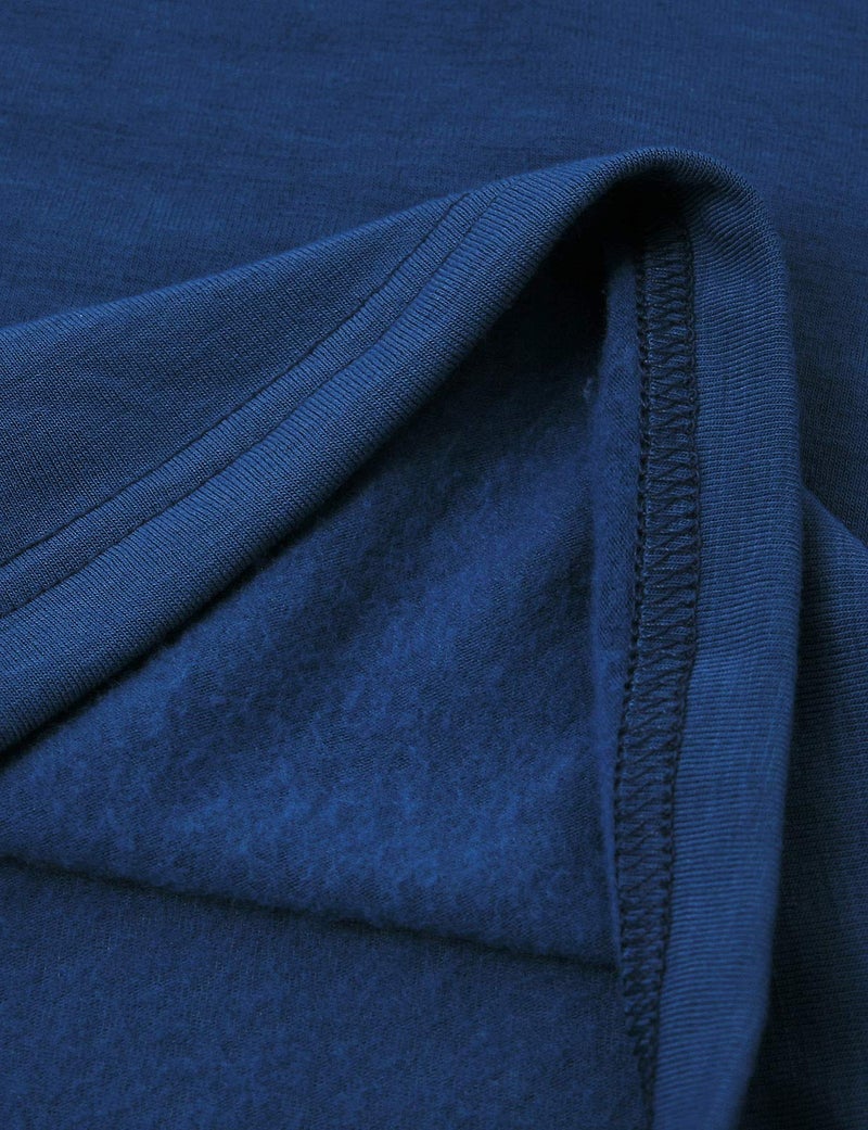 Ohoo Men's Fleece Turtleneck Sweater Slim Fit Lightweight Pullover / DCT001-BLUE-S - Image 4